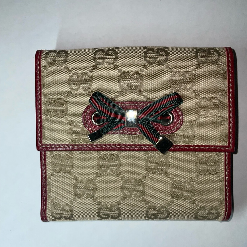 Gucci Monogram Princy Compact French Flap Wallet